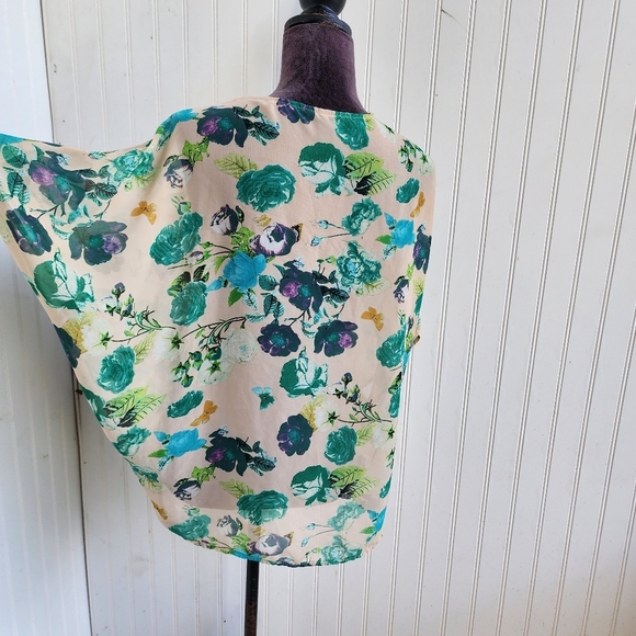 Windsor Women’s Floral Print Kimono Sheer Cover Up Beige One Size Fits Most OS - Picture 5 of 10